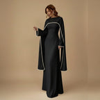 Muslim Women Embellished Beads Cape Abaya Dress #261167