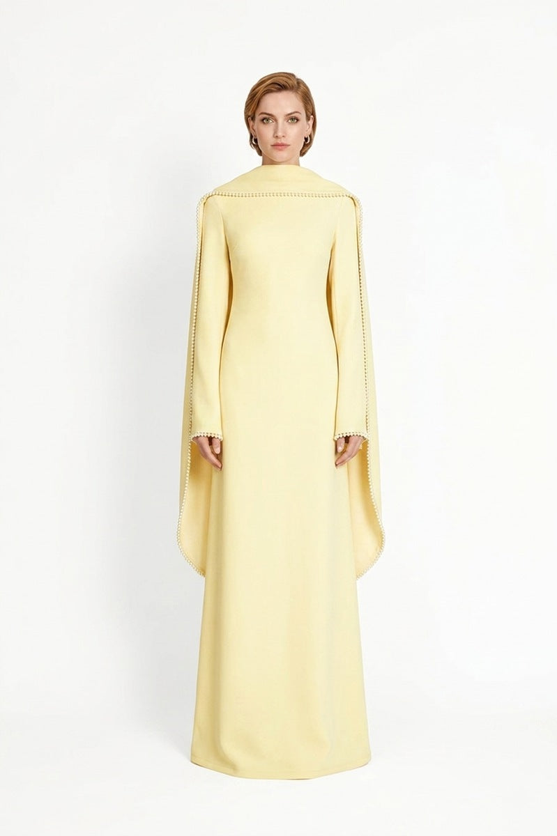 Muslim Women Embellished Beads Cape Abaya Dress #265385