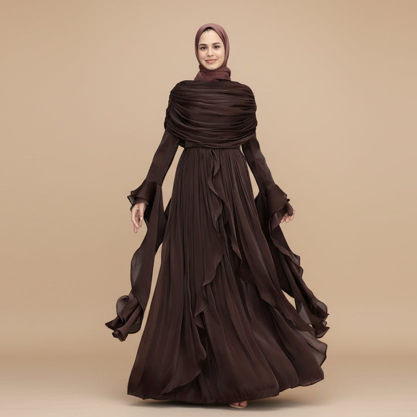 Muslim Women Abaya Dress With Cape #261169