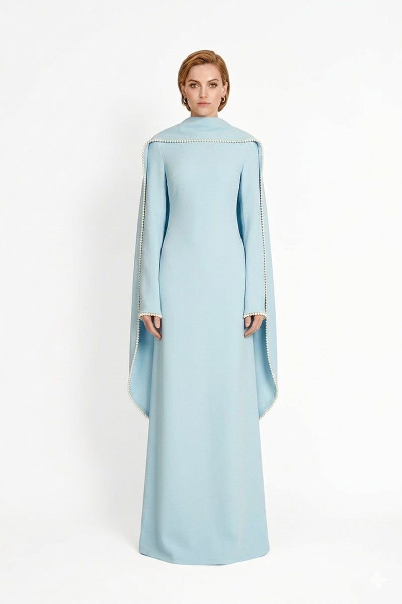 Muslim Women Embellished Beads Cape Abaya Dress #265385