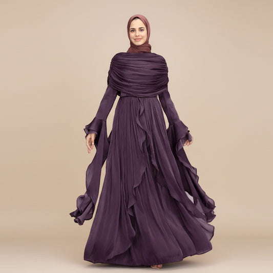 Muslim Women Abaya Dress With Cape #261169