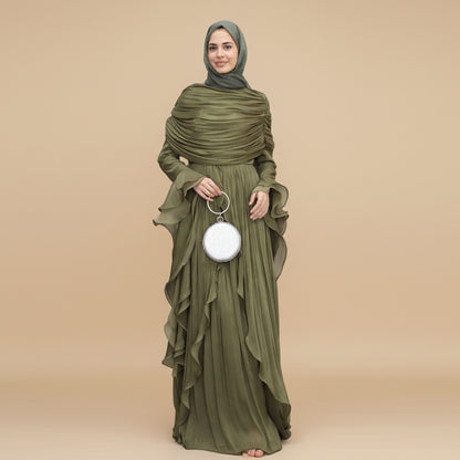 Muslim Women Abaya Dress With Cape #261169