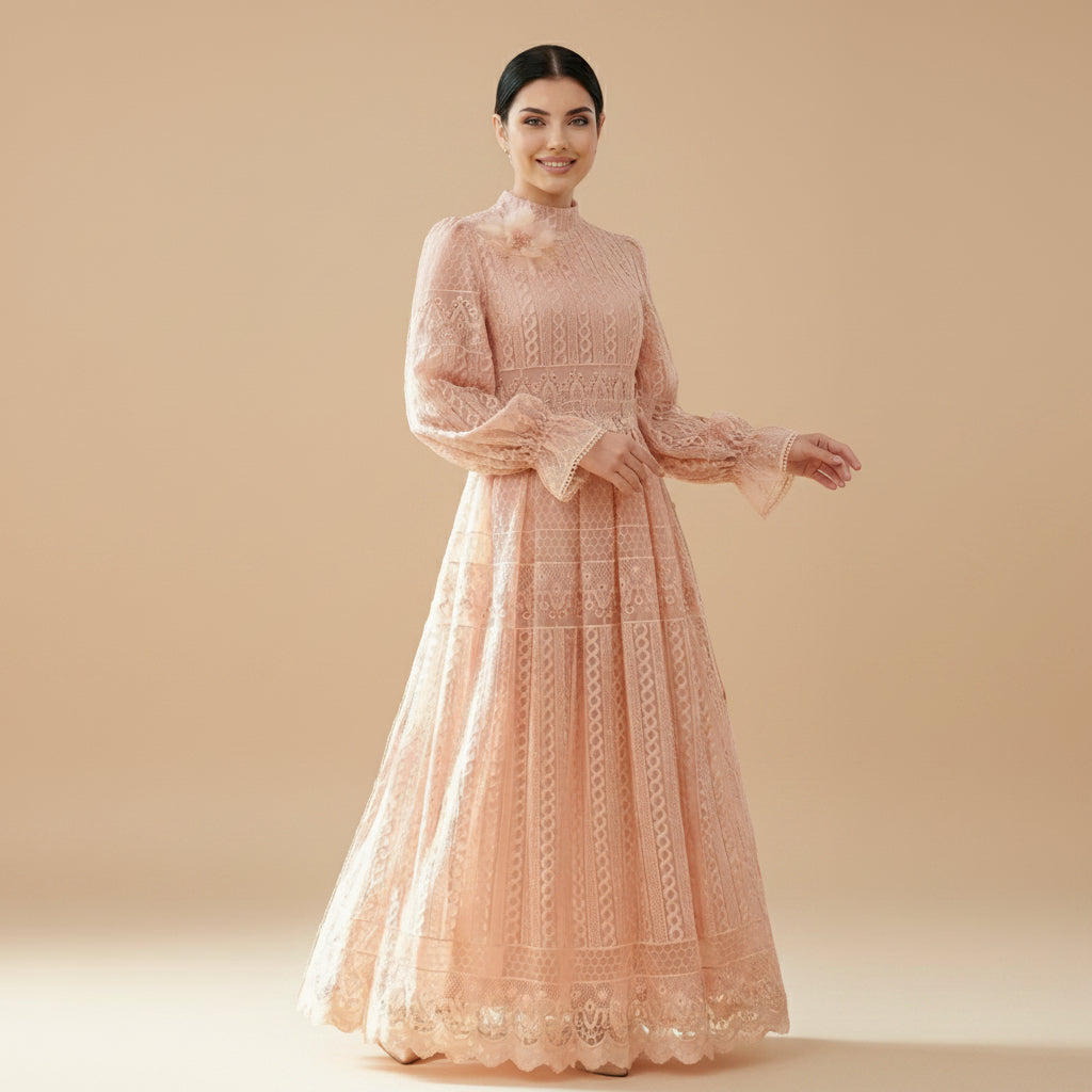 عباية فستان طبقتين بتطريز رائع #261240