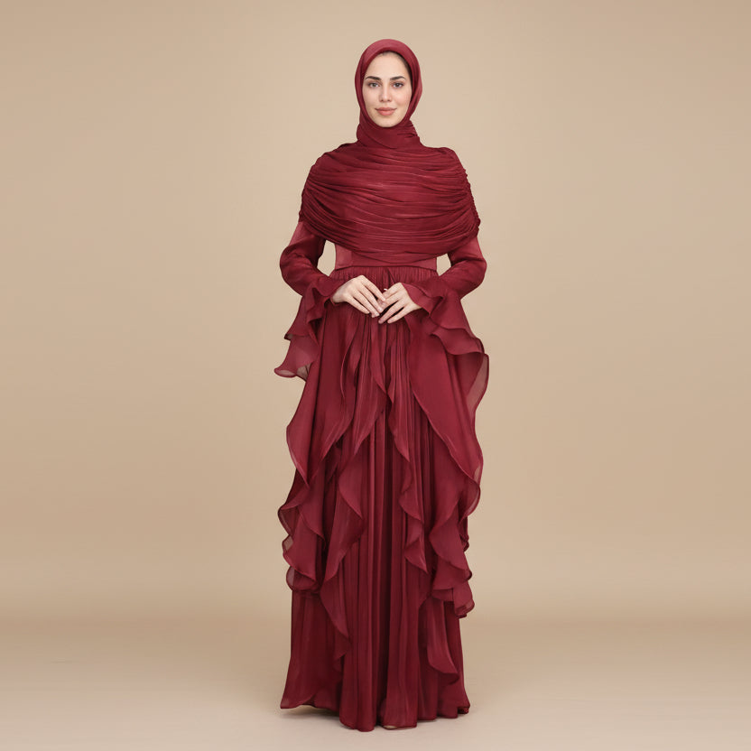 Muslim Women Abaya Dress With Cape #261169