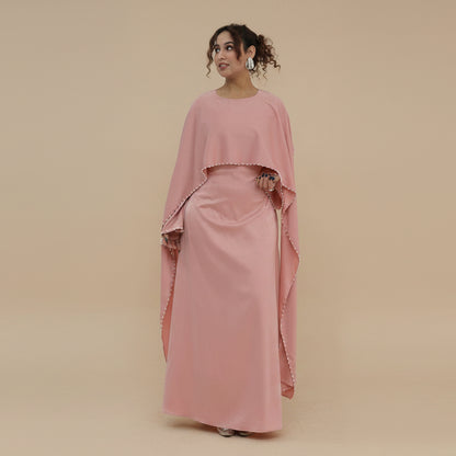 فستان عباية نسائي ستان مزين بالخرز كاب #261134