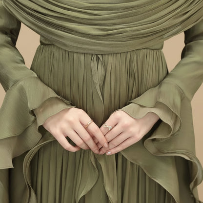 Muslim Women Abaya Dress With Cape #261169