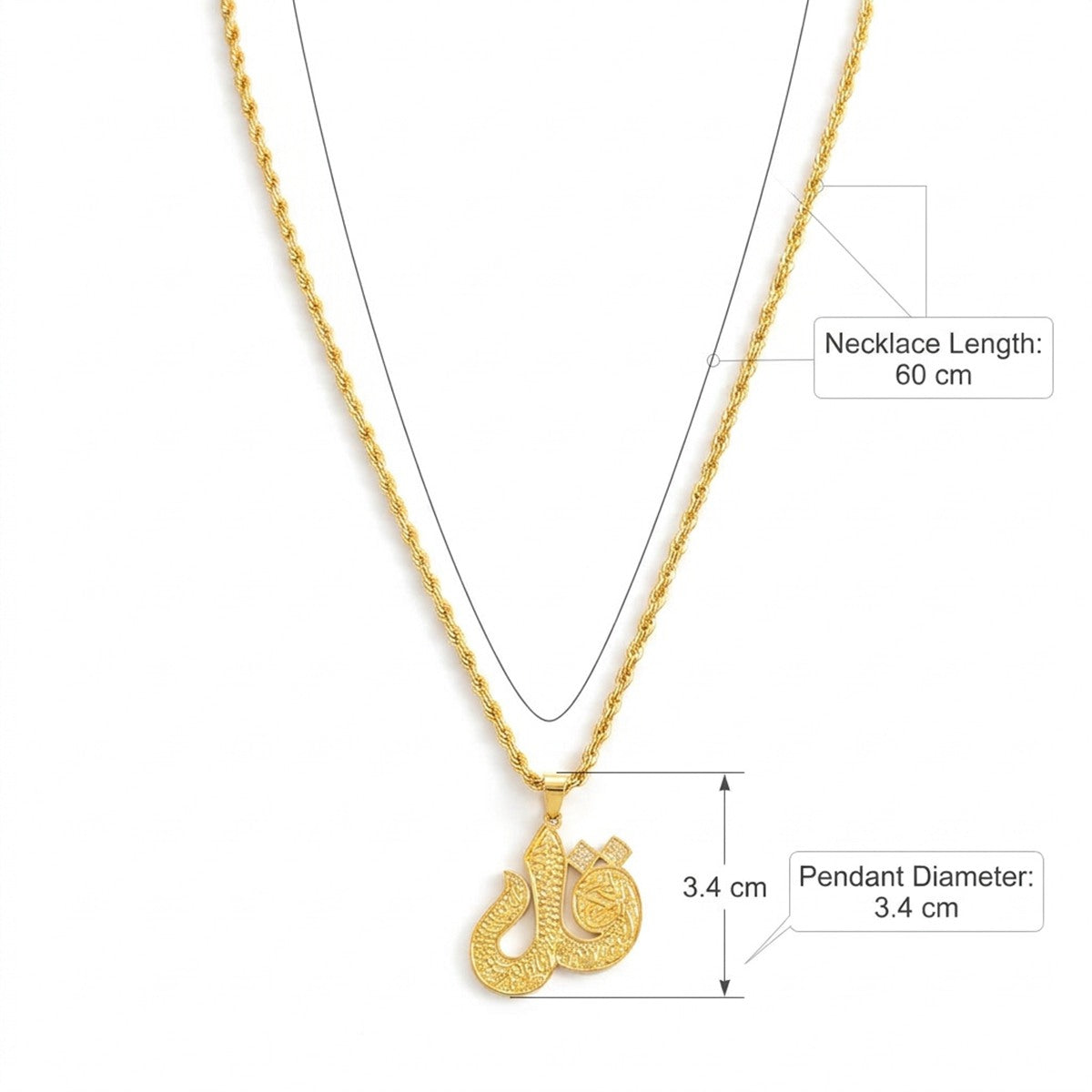 Arabic Allah Necklace Islamic Muslim Jewelry #766