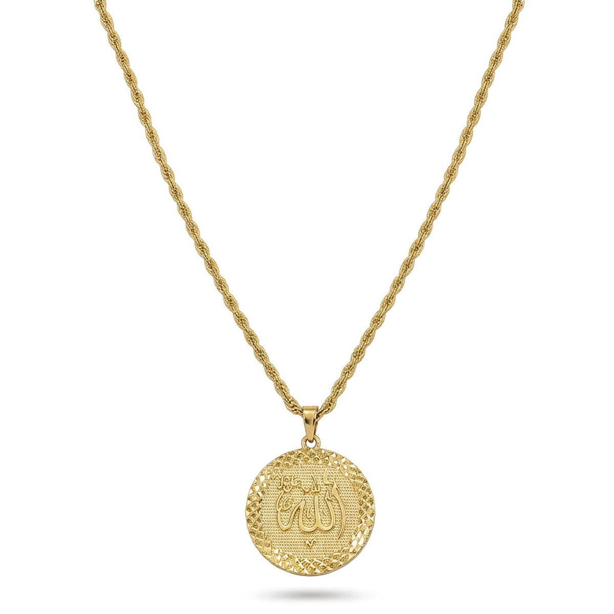 Gold Arab Allah Necklace Islamic Muslim Jewelry