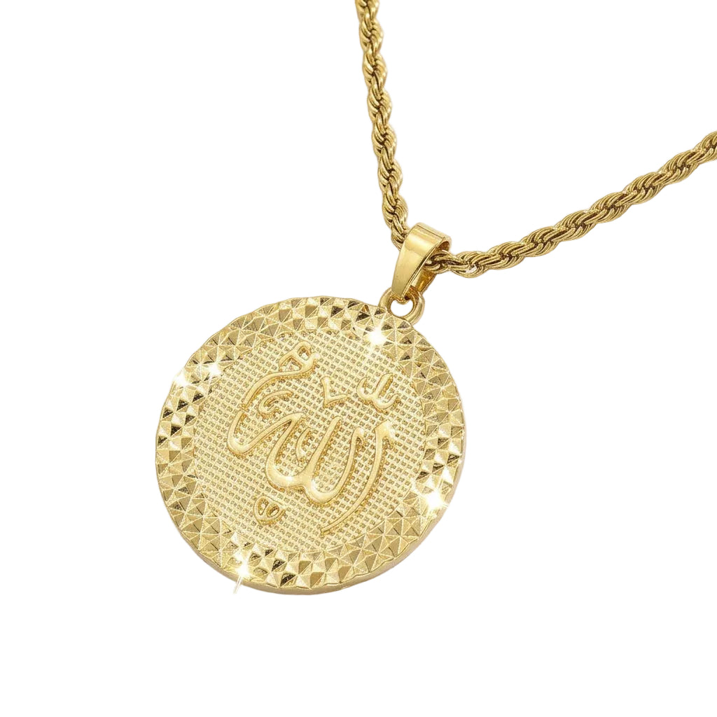 Gold Arab Allah Necklace Islamic Muslim Jewelry