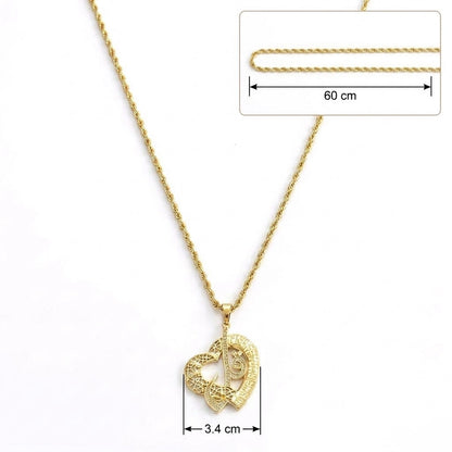 Heart Arabic Calligraphy Pendant Necklace Islamic Muslim Jewelry #768