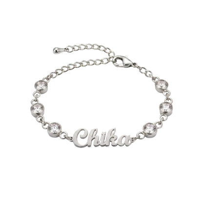 Custom Birthstone Bracelet Jewelry With Name #BC7