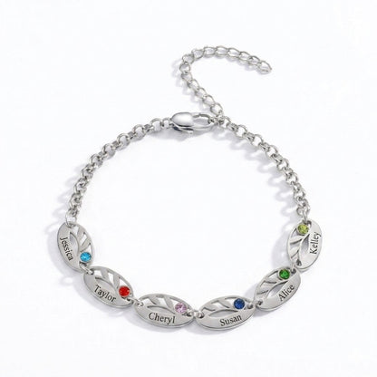 Custom Birthstone Bracelet Jewelry With Name #BC8