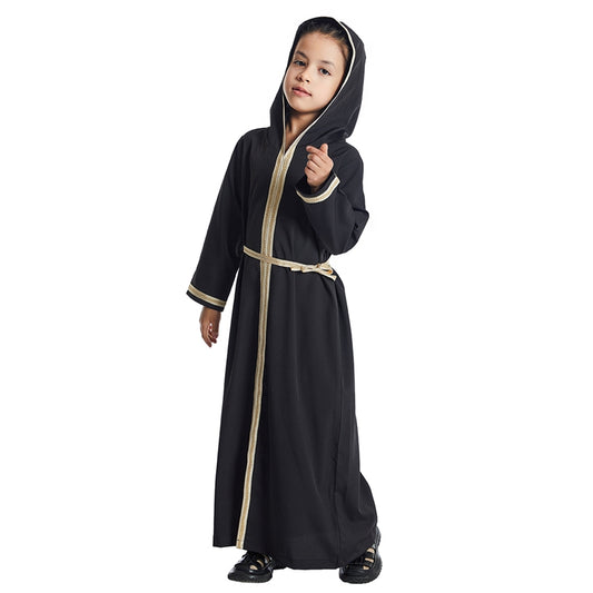 Middle East Arab Girl Hooded Abaya Dress
