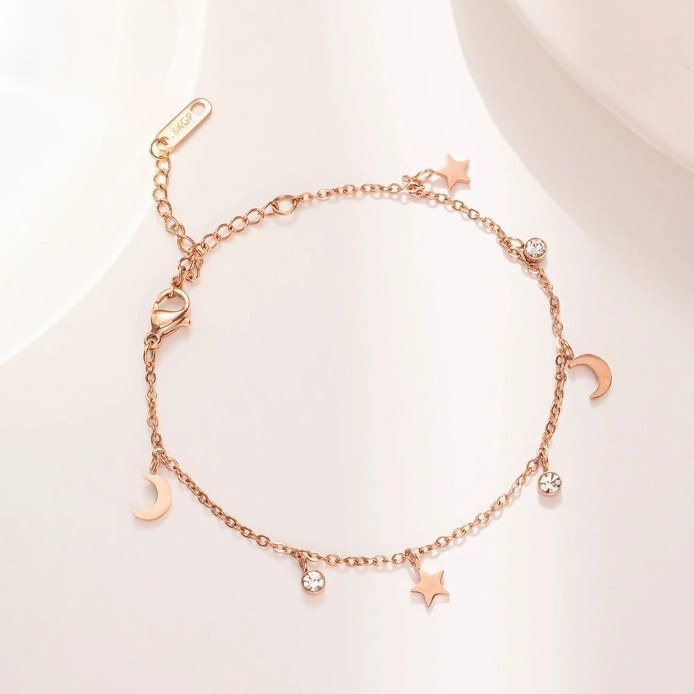 Moon And Star Bracelet With Box #UN968