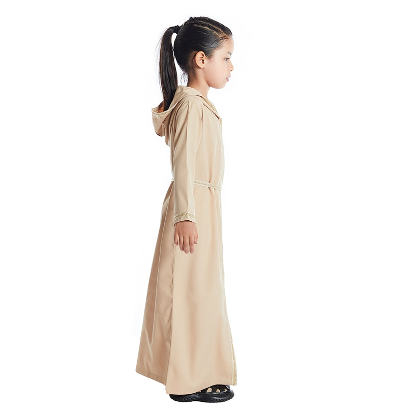 Middle East Arab Girl Hooded Abaya Dress