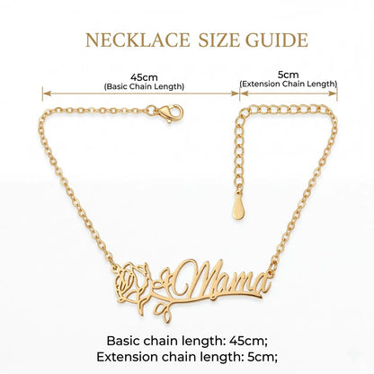 قلادة اسم مخصصة مع زهرة الميلاد - العربية والإنجليزية #2