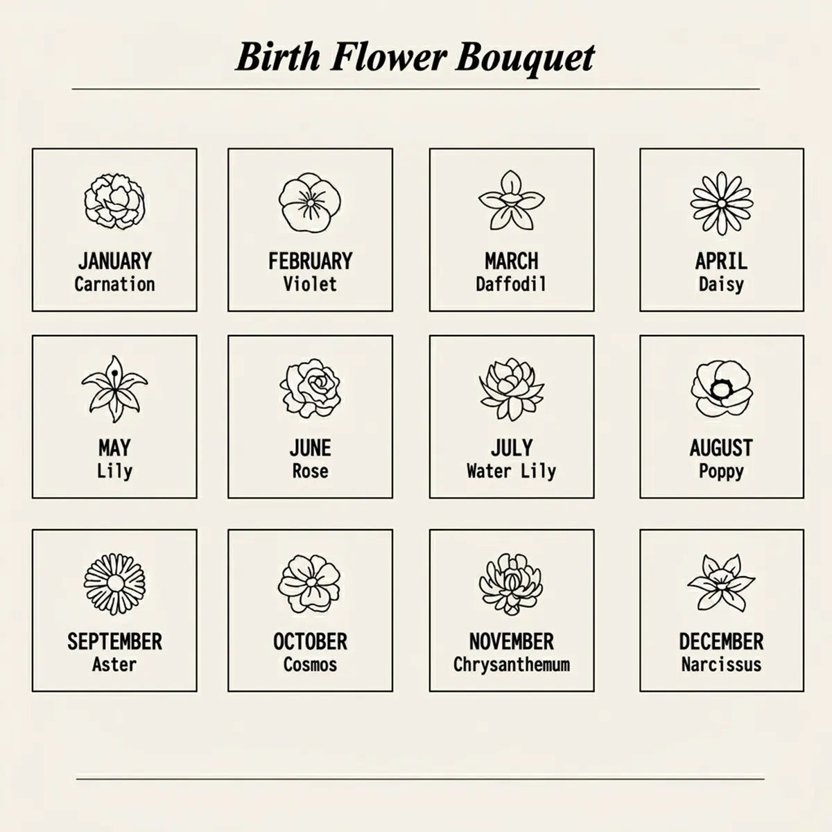 قلادة اسم مخصصة مع باقة زهور شهر الميلاد - عربي وإنجليزي #3