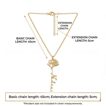 قلادة اسم شخصية باللغتين العربية والإنجليزية مع حجر الميلاد #3ZX