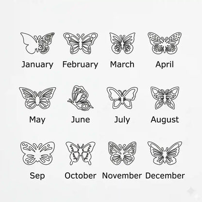 قلادة اسم مخصصة بفراشة الميلاد - عربي وإنجليزي