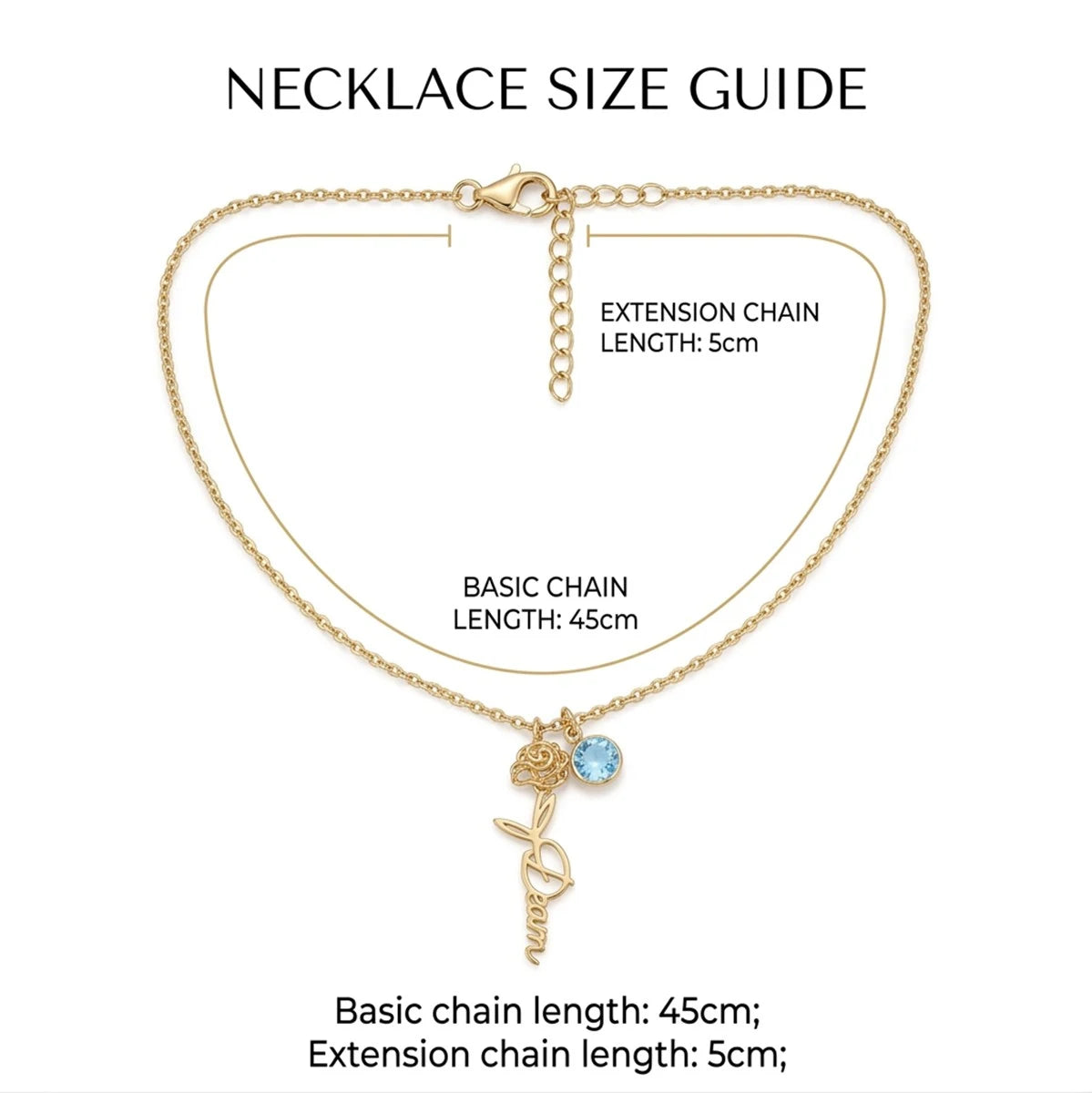 قلادة اسم مخصصة مع حجر الميلاد وزهرة الميلاد - العربية والإنجليزية #5