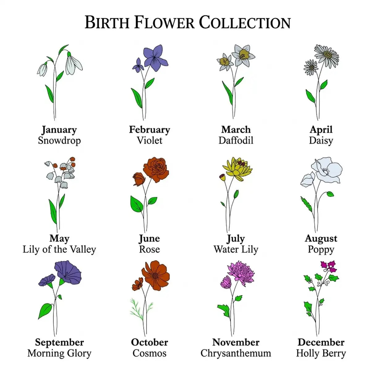 قلادة بالاسم الشخصي مع زهرة الميلاد - عربي وإنجليزي #4