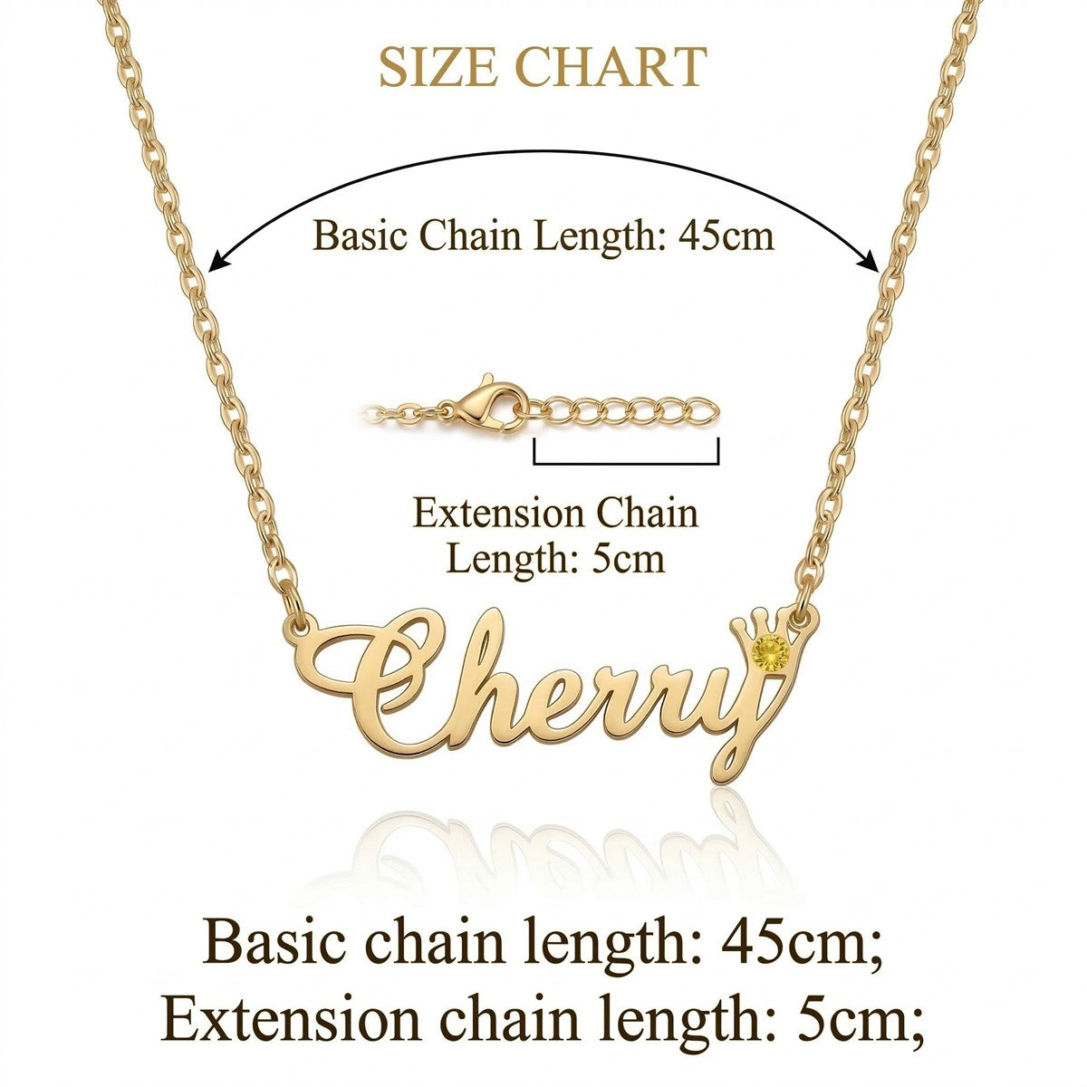 قلادة اسم شخصية باللغتين العربية والإنجليزية مع حجر الميلاد #4ZX