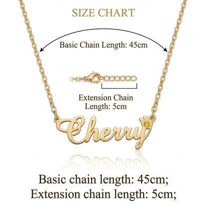 قلادة اسم شخصية باللغتين العربية والإنجليزية مع حجر الميلاد #4ZX