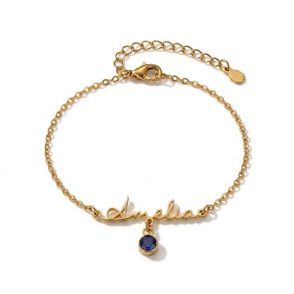 Custom Birthstone Bracelet Jewelry With Name #BC6