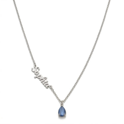 Custom Birthstone Name Necklace - Personalized Jewelry - Gold/Silver/Rose Gold - Gift For Mom/Grandmother/Girlfriend - #QX06