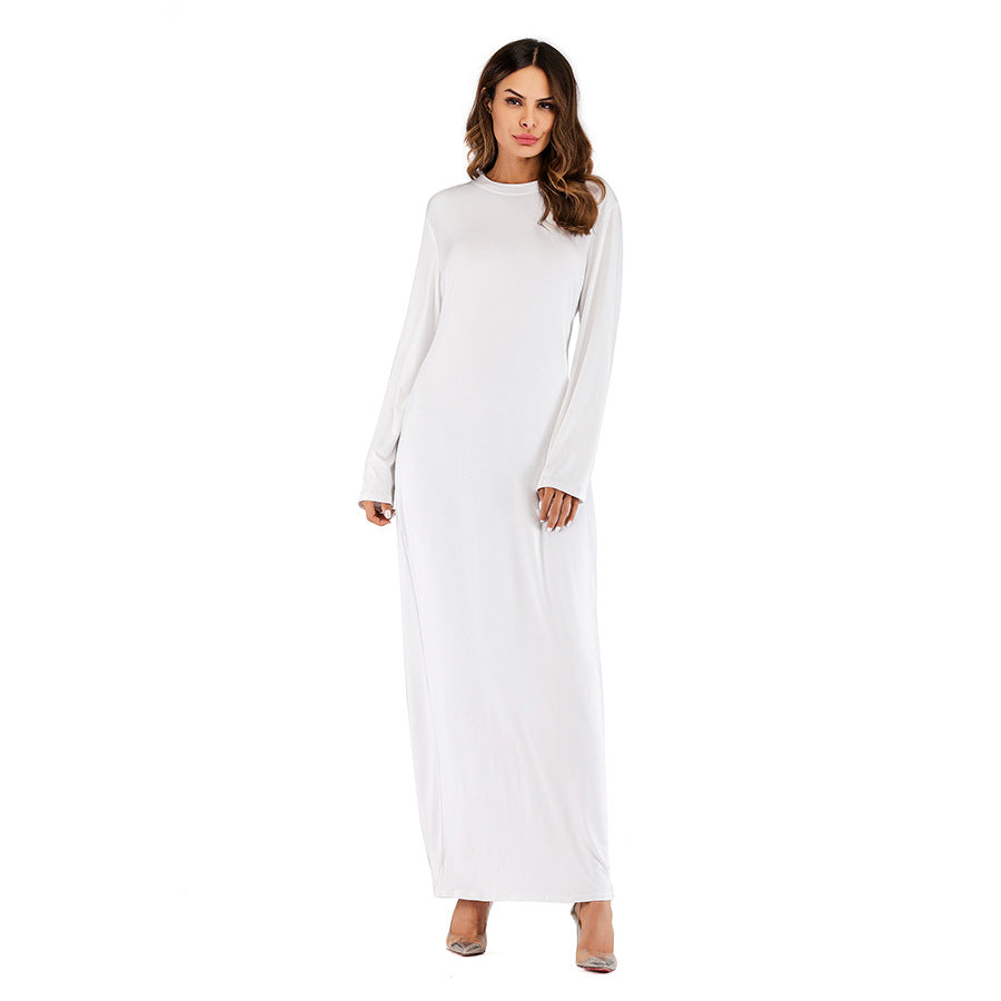 White - 2XL - Muslim Women Modal Abaya Inner Dress