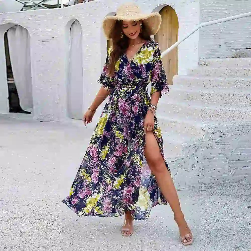 فستان خصر مطبوع رقم 252393