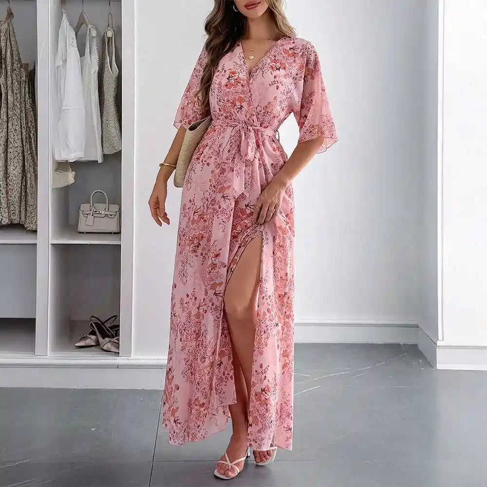 فستان خصر مطبوع رقم 252393