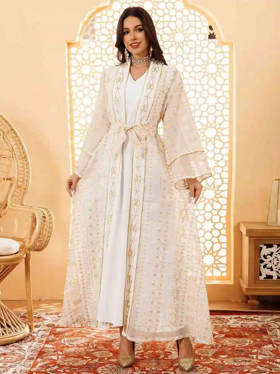 2 Pieces Set Eid Doris Caftan Kaftan Dress With Inner Sleeveless Dress #24445