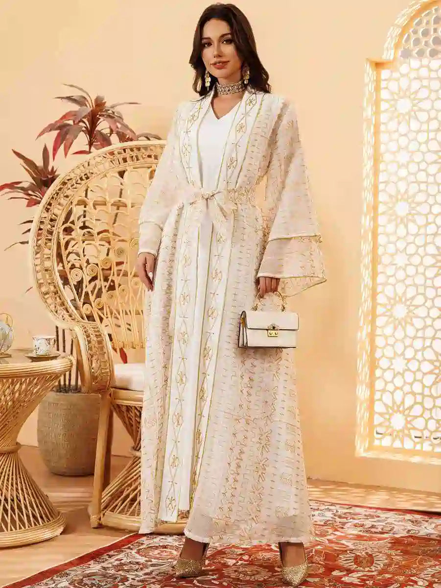2 Pieces Set Eid Doris Caftan Kaftan Dress With Inner Sleeveless Dress #24445