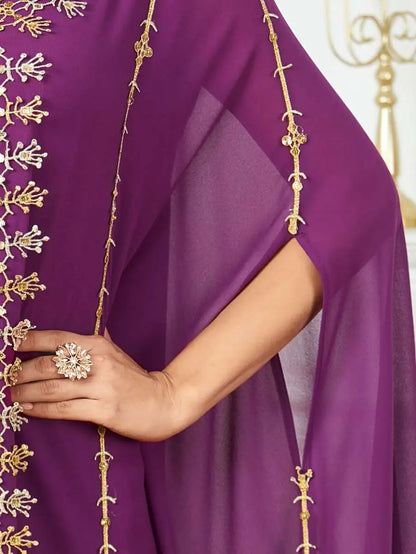 Embroidery Chiffon Eid Dress Muslim Women Caftan Kaftan Dress