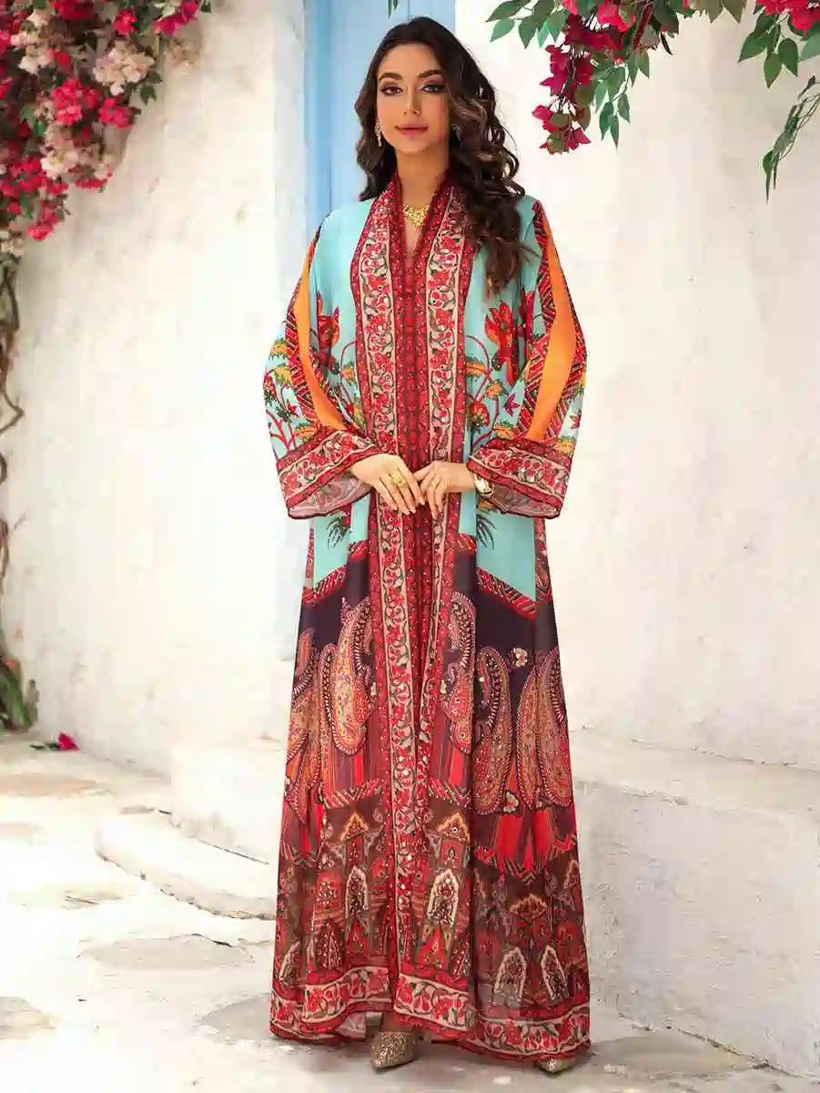 Hotfix Rhinestones Mukhawar Eid Dress Caftan Kaftan Dress Jalabiya #25476