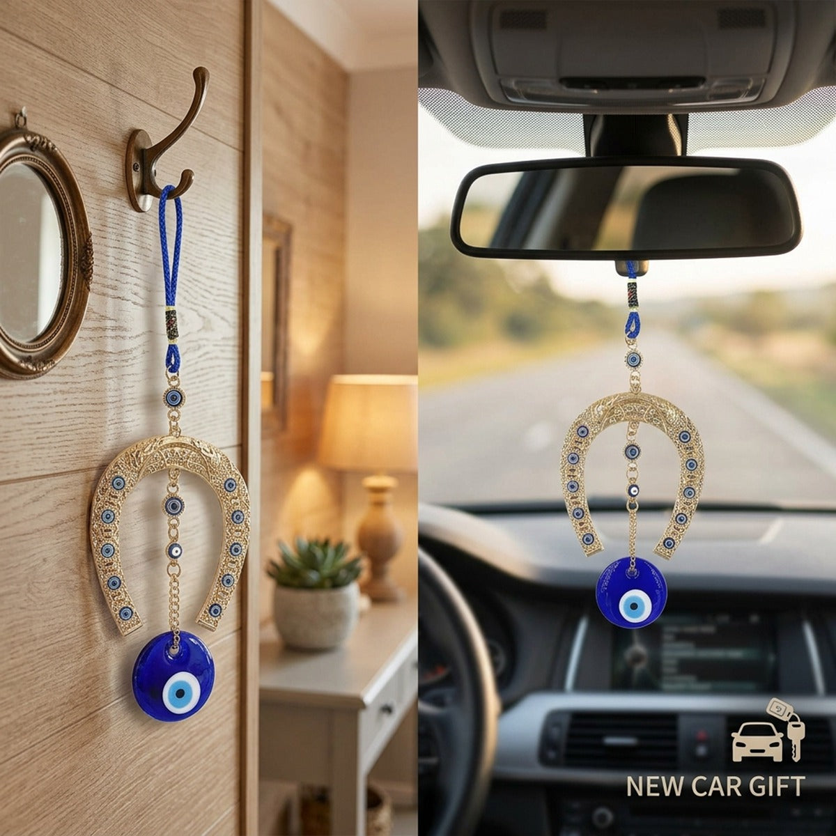 Blue Evil Eye Decor Wall Hanging Ornament Door Hanger Home Protection #EBE21