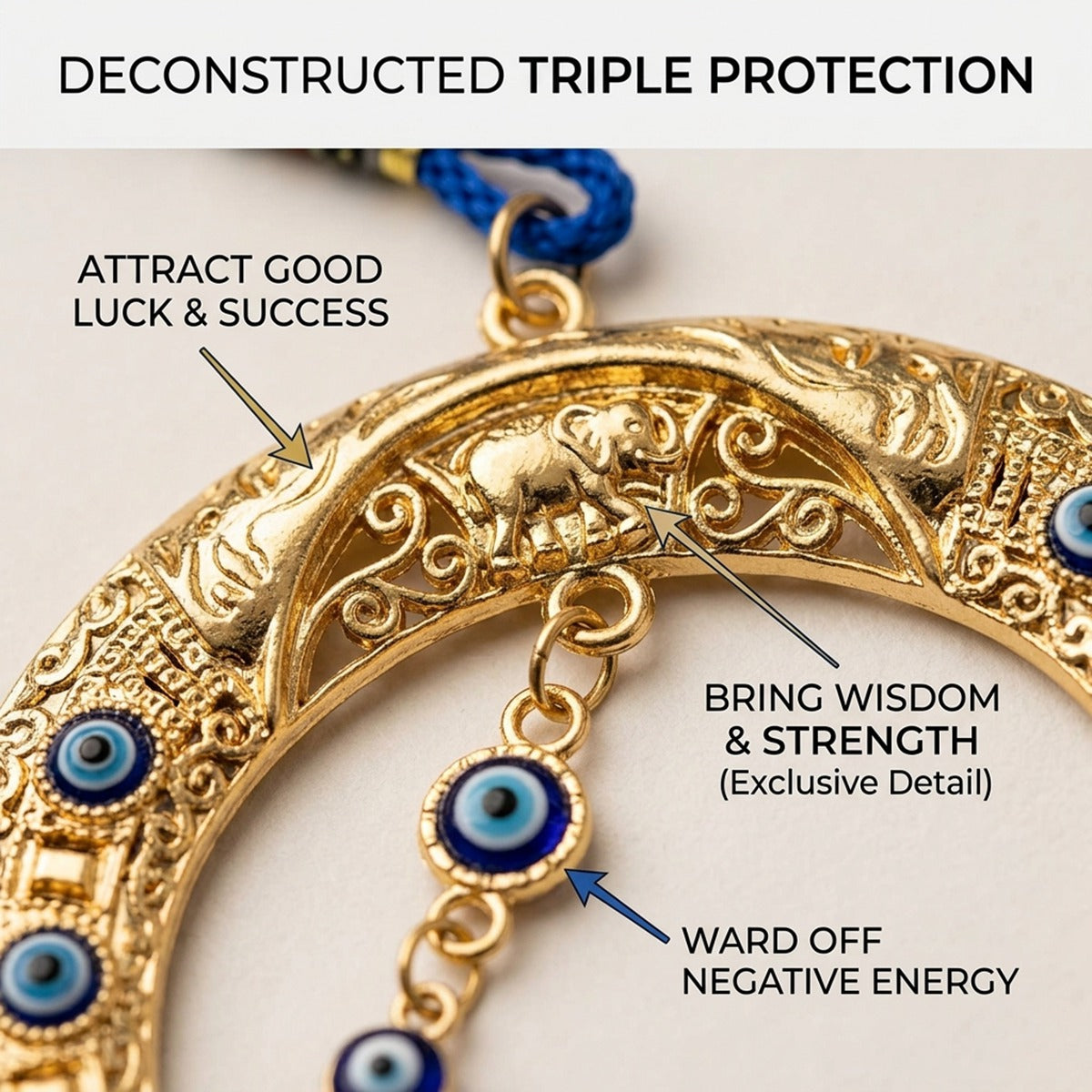 Blue Evil Eye Decor Wall Hanging Ornament Door Hanger Home Protection #EBE21