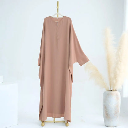 2 Pieces Set Arab Women Prayer Dress Jilbab Abaya Dress With Khimar
