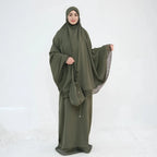 4 Pieces Set Jilbab Prayer Abaya Dress With Prayer Mat And Bag #25956
