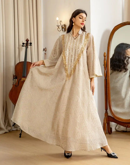 Eid Dress Doris Embroidery Sequins Women Kaftan Caftan Dress