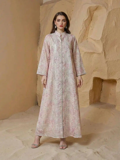 Eid Sequins Muslim Women Printed Caftan Kaftan Dress #25S157