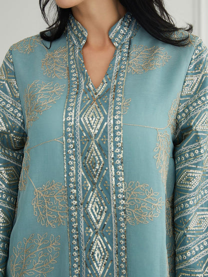 فستان قفطان عيد دوريس مطرز بالترتر #25S68