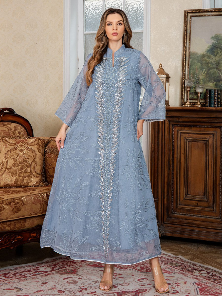 Eid Embroidery Sequins Caftan Kaftan Dress #26S169