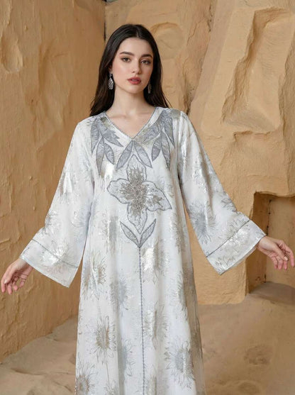 Eid Embroidery Bronzing Caftan Kaftan Dress #26S182