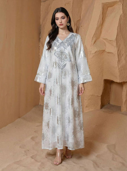 Eid Embroidery Bronzing Caftan Kaftan Dress #26S182
