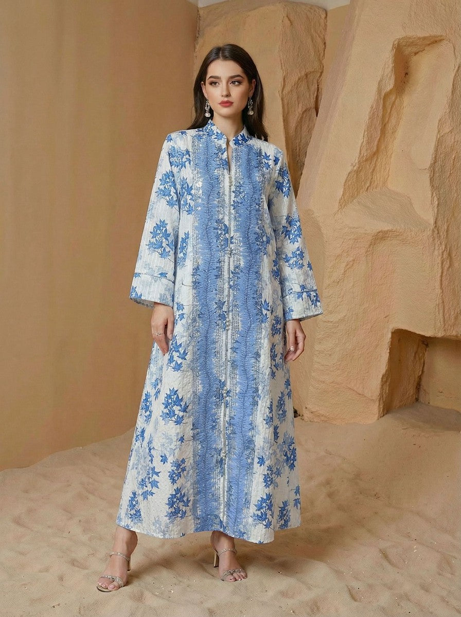 Eid Embroidery Dress Muslim Women Caftan Kaftan Dress #26M186