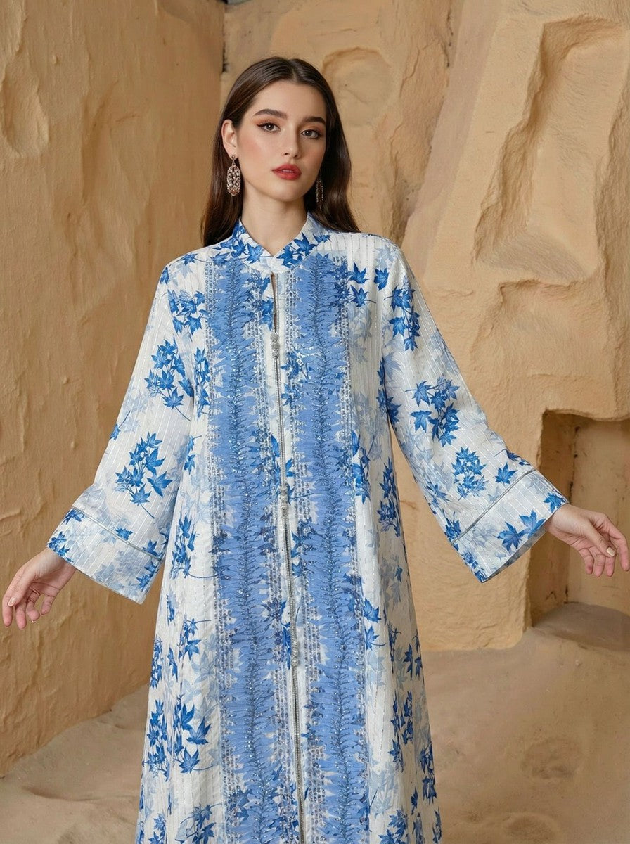 Eid Embroidery Dress Muslim Women Caftan Kaftan Dress #26M186