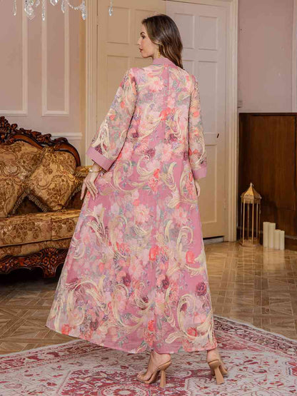 Eid Sequins Printed Dress Muslim Women Caftan Kaftan Dress #25S191