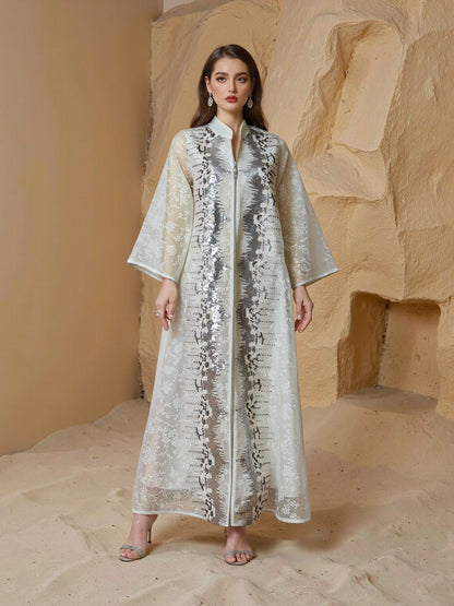 Sequins Eid Dress Muslim Women Caftan Kaftan Dress #26240